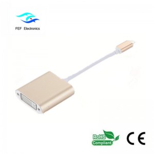 USB TYPE-C para DVI fêmea conversor ABS shell Code: FEF-USBIC-003