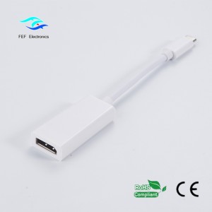 TIPO C USB para DisplayPort shell fêmea ABS Código: FEF-USBIC-004A